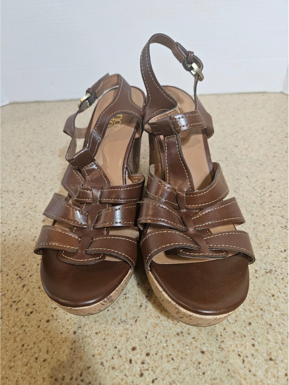 Franco Sarto MaryBeth brown wedge sandals